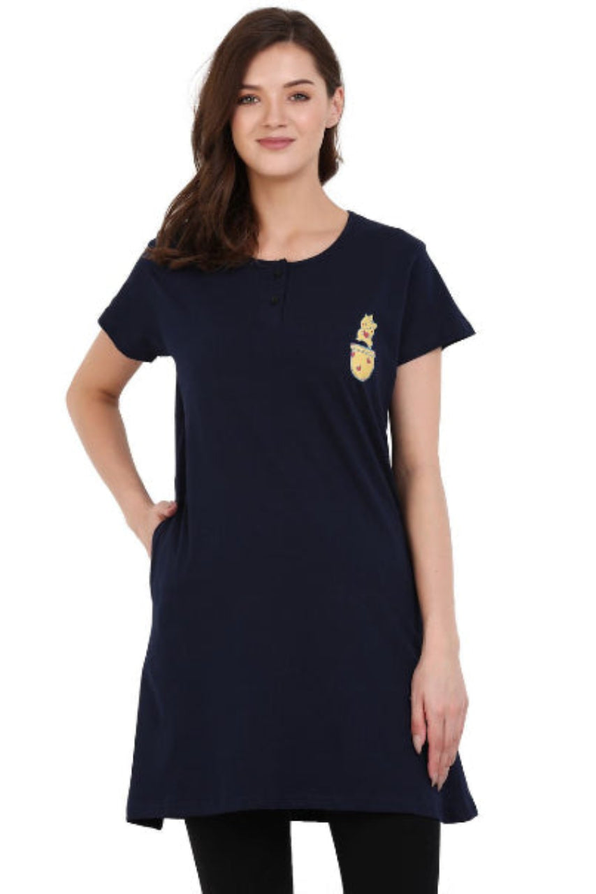 long t-shirt for women black color